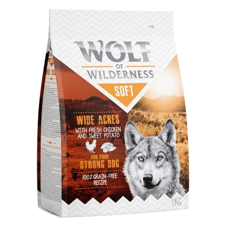 2 maun yhteispakkaus! 2 x 1 kg Wolf of Wilderness Adult -kuivaruokaa
