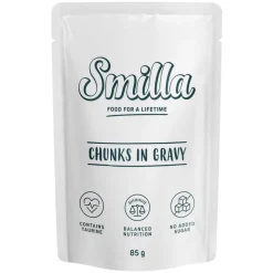 Smilla Adult Hairball Pouches paloja kastikkeessa vihannesten kera