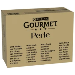 96 x 85 g Gourmet Perle + 12 x 85 g Meren antimia kastikkeessa kaupan päälle!